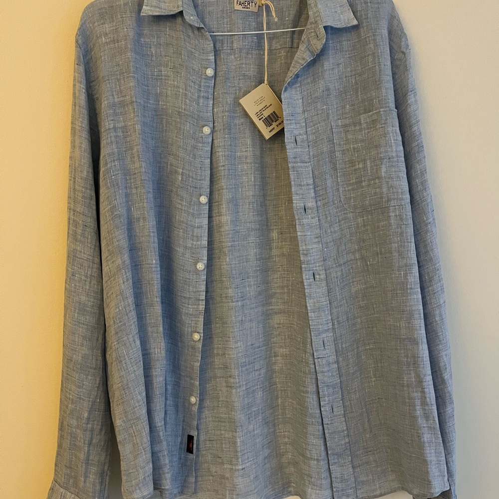 Light Blue Button-Up Shirt. L. 

$90